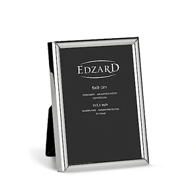 Afbeelding van EDZARD Genua fotolijst voor 6 x 9 cm foto, verzilverd, aanslagbestendig, met fluwelen achterkant, om neer te zetten