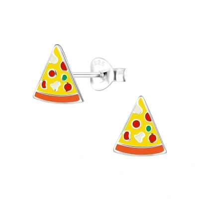Afbeelding van Zilveren Pizza oorstekers oorbellen Meisje Zilver oorknopjes Zilverana Sterling 925 Silver