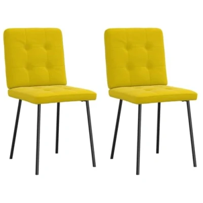 Afbeelding van vidaXL Eetkamerstoelen 2 st fluweel geel