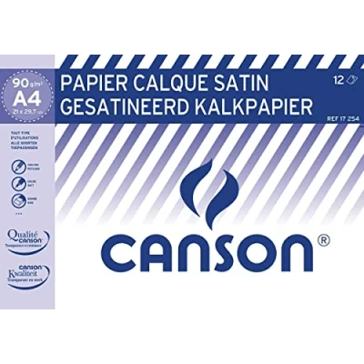 Afbeelding van Canson kalkpapier ft 21 x 29,7 cm (A4), etui van 12 blad