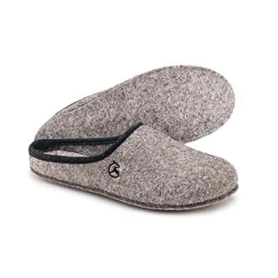 Afbeelding van ESTRO pantoffels voor heren, winter, warm, vilten dames, zool, met zool (grijs, 44), grijs.