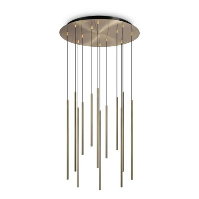 Afbeelding van Ideal Lux Filo LED hanglamp 12 lamps messing