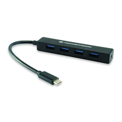 Afbeelding van Conceptronic CTC4USB3 USB C (USB 3.2 Gen 2) multiport hub 4 poorten Zwart