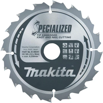Afbeelding van MAKITA B 42385 zaagblad SPECIALIZED hout met nagels 260x30x32T