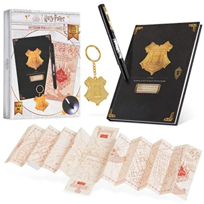 Afbeelding van Harry Potter notitieboek en pen, cadeauset, schrijfwaren, fantasie, A5 Marauderkaart, dagboek, kinderen, jongeren, meisjes, jongens