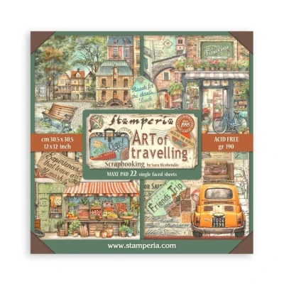 Afbeelding van Stamperia Art of Travelling 12x12 Inch Paper Pack Maxi (Single Face) (SBBXLB19)