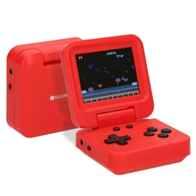 Afbeelding van Silvergear Retro Game Console Opvouwbaar Spelcomputer met Spelletjes 240 Spellen Rood