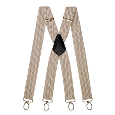 Afbeelding van Olata Werk Bretels X Vorm Met Karabijnhaken 4 cm, Lichtgrijs, one size