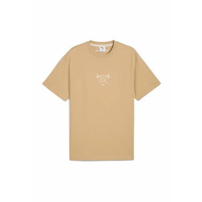 Afbeelding van Puma Porsche Legacy Lifestyle Graphic Tshirt print, Heren, Maat: XL, Warm beige