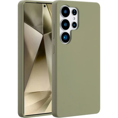Afbeelding van Accezz Hoesje Geschikt voor Samsung Galaxy S25 Ultra Siliconen Liquid Silicone Backcover MagSafe Lichtgroen