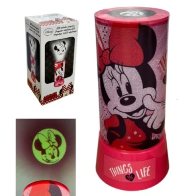 Afbeelding van Lamp met projector Minnie Disney 2 in 1 nachtlampje kleurrijke ledlampen, werkt op batterijen