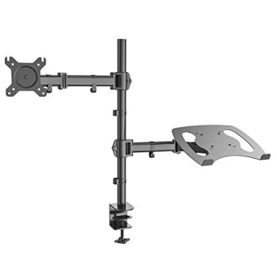 Afbeelding van monitor houder tafelhouder voor schermen van 13 tot 27 inch met VESA 75/100 volledig beweegbaar in hoogte verstelbaar + laptop notebook tablet iPad