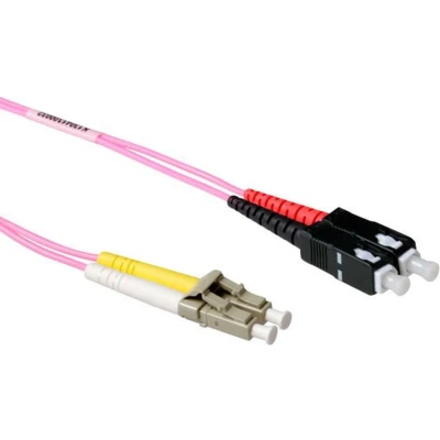 Afbeelding van ACT RL8701 Glasvezel Patchkabel Duplex LSZH LC/SC 50/125µm OM4 1 meter