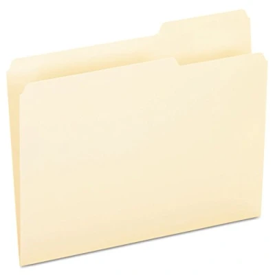 Afbeelding van Pendaflex Essentials bestandsmappen, Letter formaat, Manilla, 100 per doos Met tabblad (gesneden door derden) Positie 3 (rechts) Manila