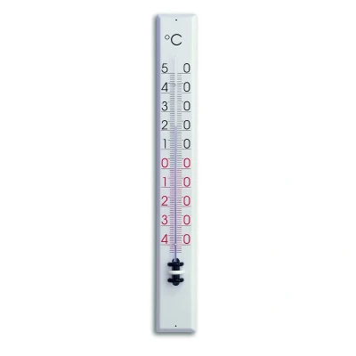 Afbeelding van Thermometer binnen/buiten metaal wit