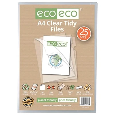Afbeelding van eco Eco097 25 stuks A4 hoezen 50% recycling, 200 micron met opening aan de boven en zijkant
