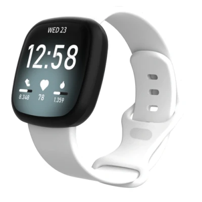 Afbeelding van Fitbit Versa 3 &amp; 4 / Sense 1 2 Sportbandje Wit Maat: M/L