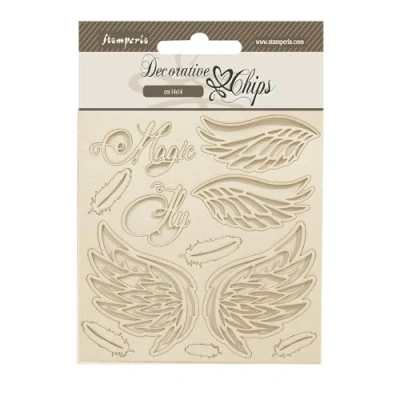 Afbeelding van Stamperia Wonderland Decorative Chips Wings (SCB224)