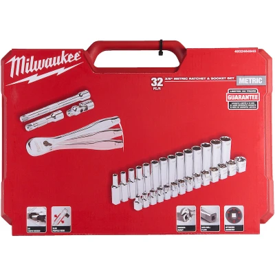 Afbeelding van Milwaukee 4932464945 32 delige Doppenset 3/8&quot;