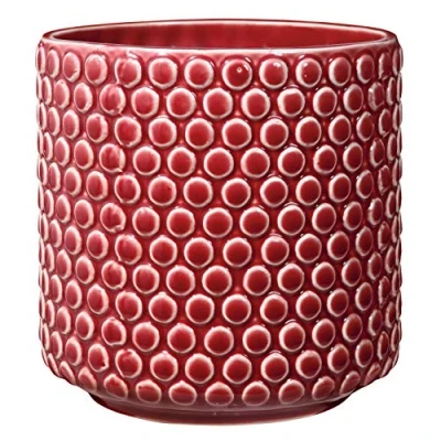 Afbeelding van Bloomingville Bloempot Dot Decoratieve Bloempotten voor Binnen Creatieve Retro Stijl M (15,5 cm ø), Rood, Keramiek