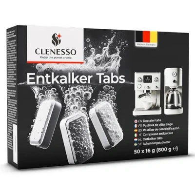 Afbeelding van CLENESSO ontkalker voor koffiemachine (100 stuks) compatibel met Delonghi, Jura, Phillips enz Ontkalkingstabletten optimale verzorging