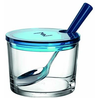 Afbeelding van Basic Montana Jampot 10 Cm + Lepel Blauw/Glas