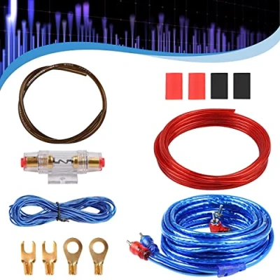 Afbeelding van Auto Versterker Aansluitset, 8GA Kabelset Installatie Subwoofer Versterker, Audio Power Kit, Luidspreker Installatiekit