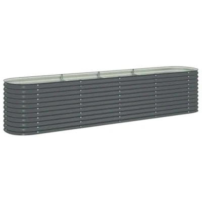Afbeelding van Plantenbak verhoogd 400x80x81 cm gegalvaniseerd staal grijs