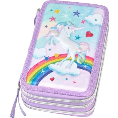 Afbeelding van Etui Faber Castell gevuld Unicorn 3 laags 44 delig