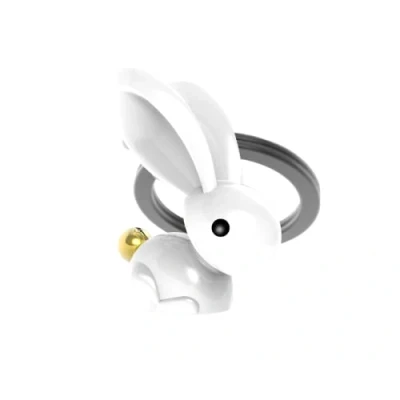 Afbeelding van Metalmorphose sleutelhanger animal fashion rabbit Wit / 2,8 x 3,5 2,5 cm Metaal