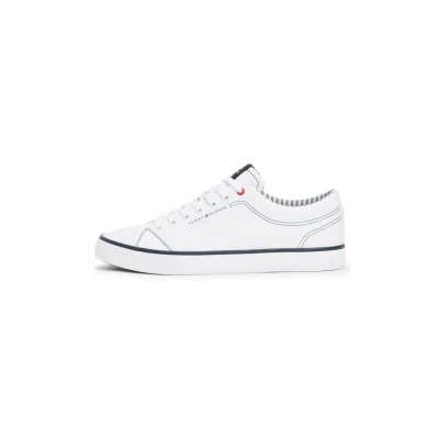 Afbeelding van Tommy Hilfiger Contrast Stitching LOGO Sneakers laag, Heren, Maat: 43, White Katoen