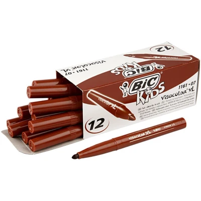 Afbeelding van Bic Kleurstiften Visacolor Xl 3 Mm Bruin 12 Stuks
