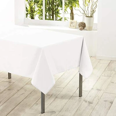 Image de Douceur d&#039;Intérieur NAPPE RECTANGLE 140 x 250 CM POLYESTER UNI ESSENTIEL BLANC