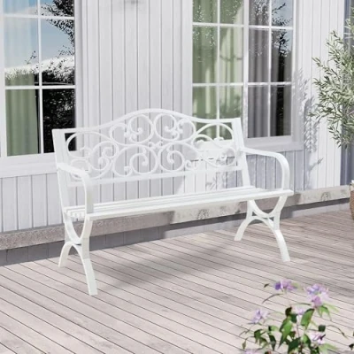 Afbeelding van Tuinbank Utav 127x53x79 cm wit casa.pro