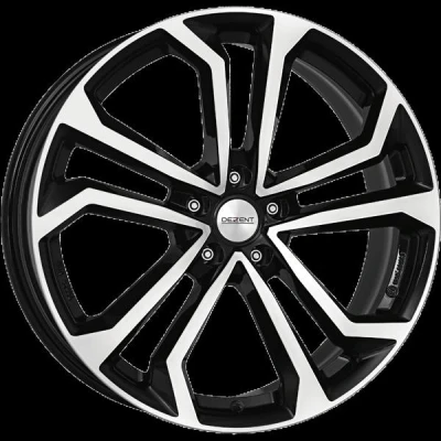 Afbeelding van DEZENT 5 gat 17duim 114.3mm lichtmetalen Velg TA dark mattschwarz Front poliert TTAY0BP38
