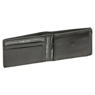 Afbeelding van Leas Mini tas van echt leer met RFID bescherming, zwart, 6,5 x 10 cm, gesloten, zwart., Gesloten