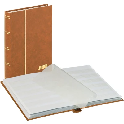 Afbeelding van Lindner Standaard, Insteekalbum A5 32 bladzijden (witte) 6 stroken Lichtbruin afm: 170x225x35 per st.