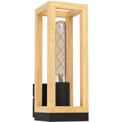 Afbeelding van EGLO Nafferton wandlamp E27(excl.) Hout Bruin
