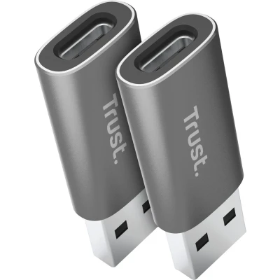 Afbeelding van Trust Calyx USB A tot C Adapter 2 pack Zilver