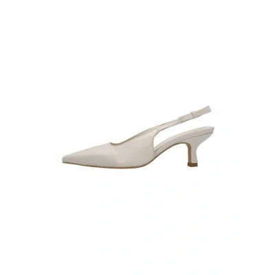 Afbeelding van Sacha Dames Off white leren slingback pumps Maat 37