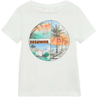 Afbeelding van s.Oliver T shirt Maat 92/98 Jongens 0100 white polyester