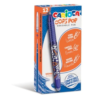 Afbeelding van Carioca gelroller Oops Pop, medium, uitwisbaar, doos van 12 stuks, blauw