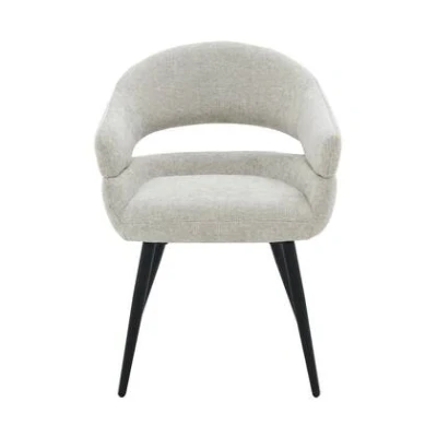 Afbeelding van Livingfurn Eetkamerstoel Beige Stof Zithoogte 51cm Megan Set van 2