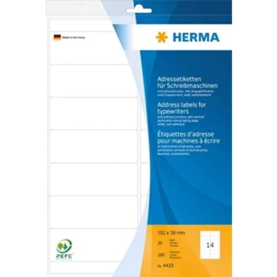 Afbeelding van Herma, Labels, Adresetiketten op vel, formaat A4, wit