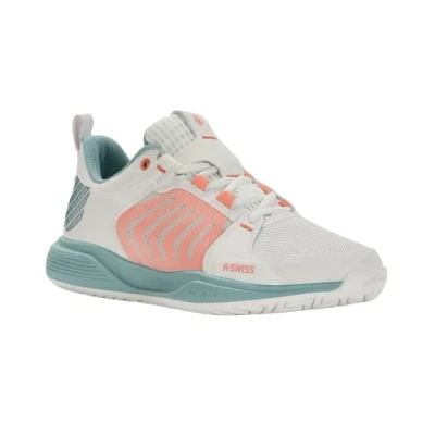 Afbeelding van K SWISS Ultrashot TEAM Tennisschoenen voor alle ondergronden, Dames, Maat: 38, Blanc/nile blue/desert flower Kunststof/ textiel