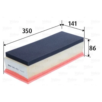 Afbeelding van VALEO 585482 Luchtfilter 86 141 350 Filter insert CITROËN: C5 III Estate, 3, II Hatchback, PEUGEOT: 407 Saloon, SW