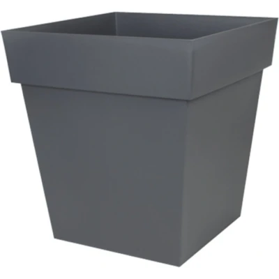 Afbeelding van Bloempot Toscane vierkant kunststof antraciet grijs L39 x B39 H39 cm 38 liter Bloempotten/plantenpotten