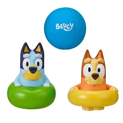 Afbeelding van Bluey Set van 3 officieel badspeelgoed met blauw, bingo en bal