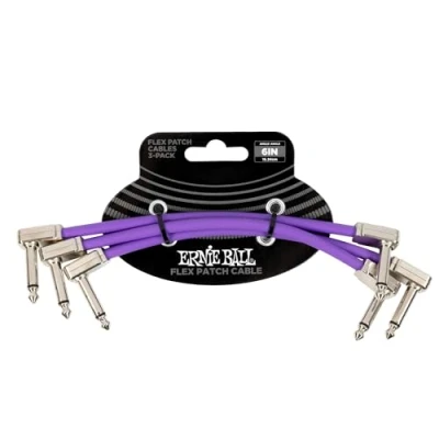 Afbeelding van Ernie Ball EEB 6452 Flex Patch cable 15 cm, Violet 3 pack kabel set