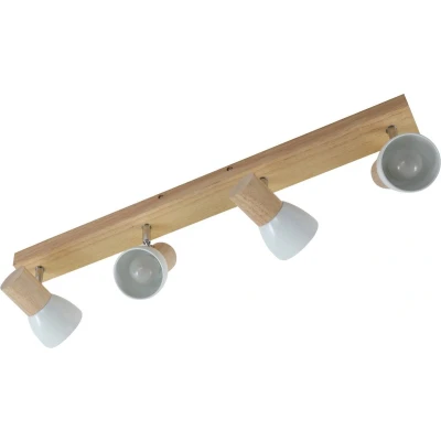 Afbeelding van Lindby buitenspot 4lichts hout, metaal H: 17 cm E14 licht wit